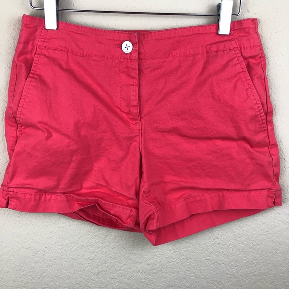 Nautica Womens Shorts, Pink Coral Flat Front 4 - Picture 8 of 8